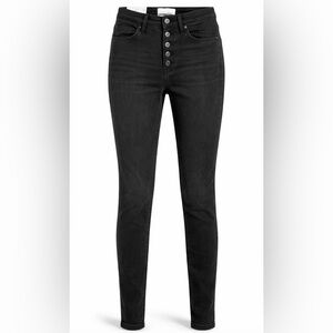 NWT VERVET by Flying Monkey HAYLIE Black High Rise Skinny Jeans Button Fly 29